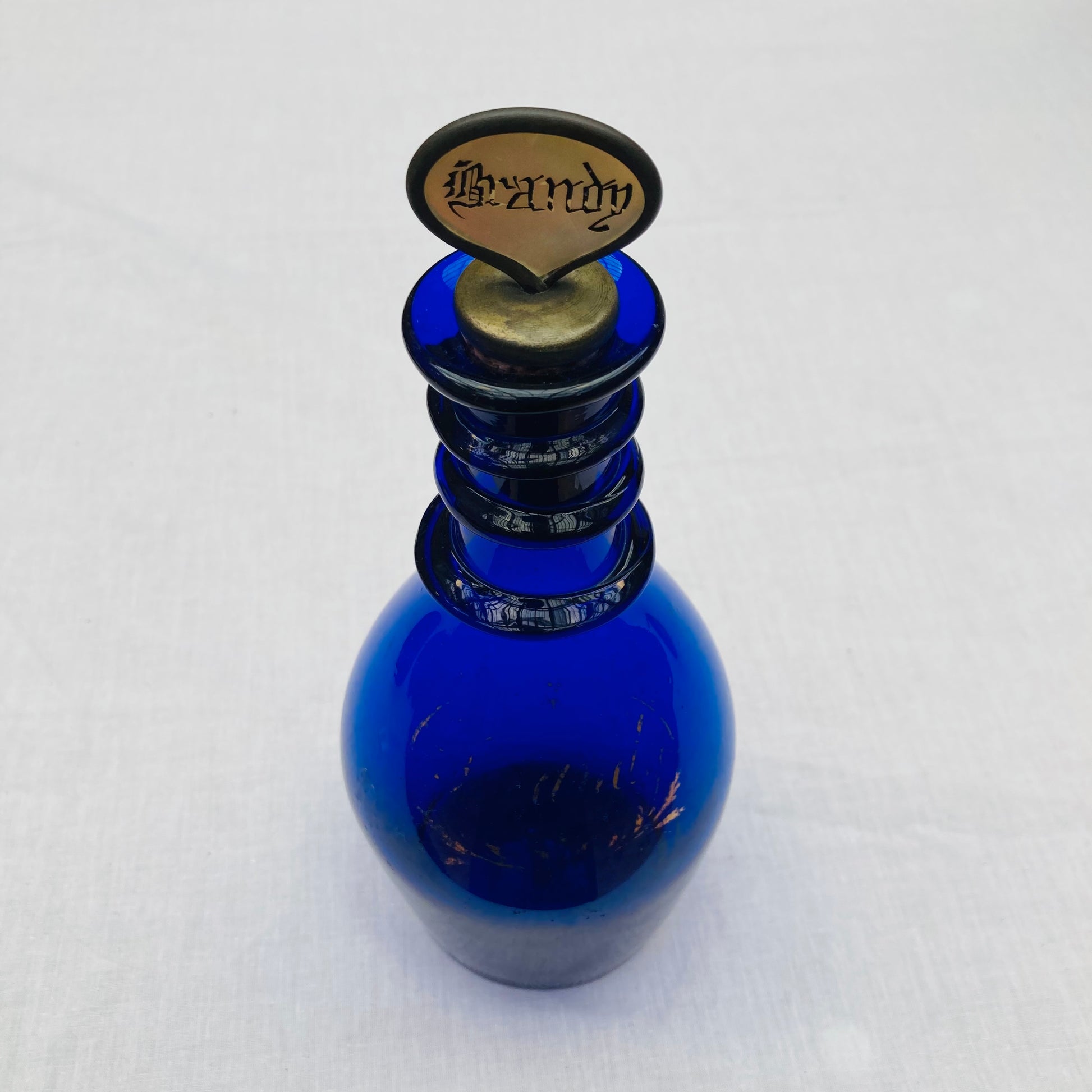 Antique Blue Brandy Decanter | Antique Blue Glass