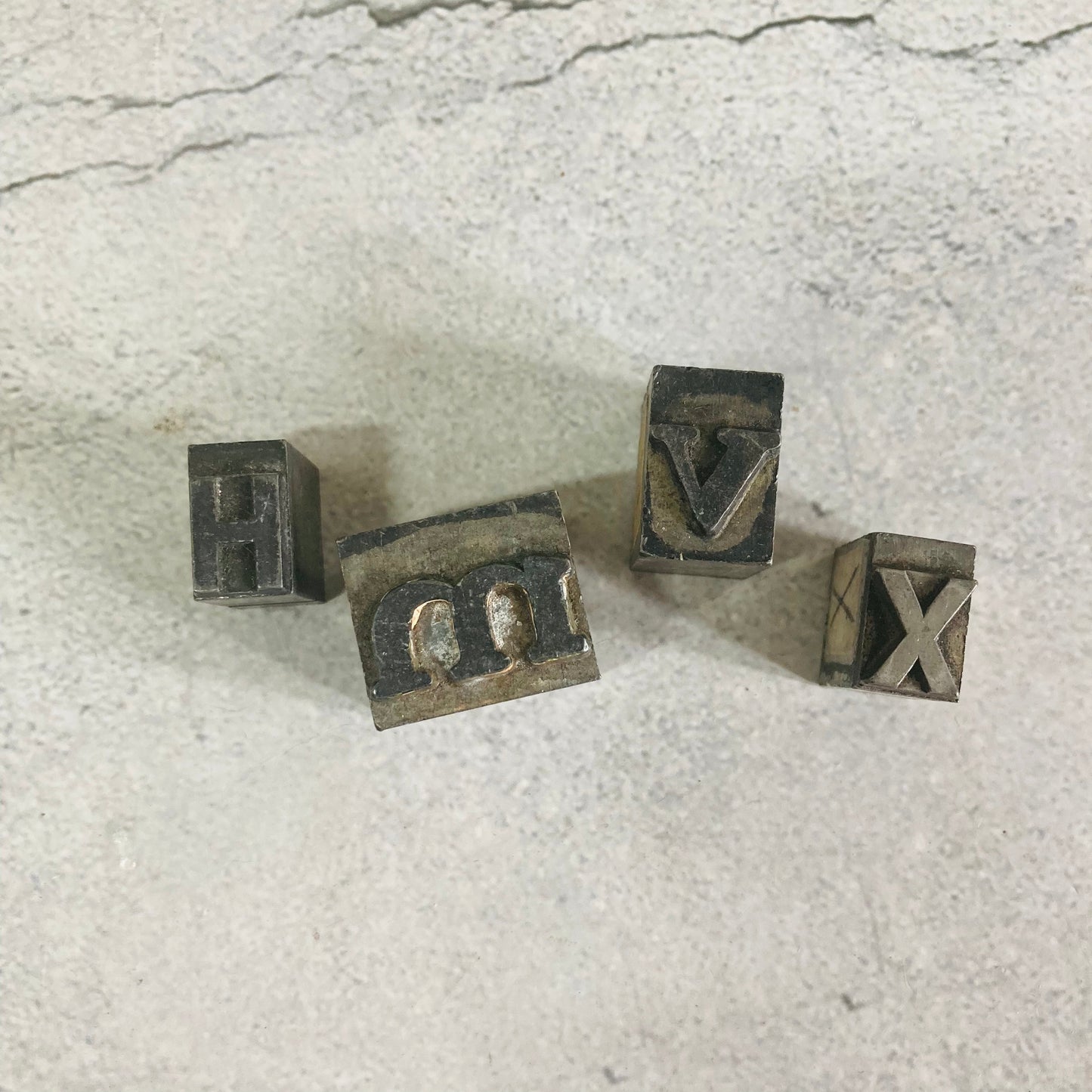 Vintage Printing Typeset Letter Blocks