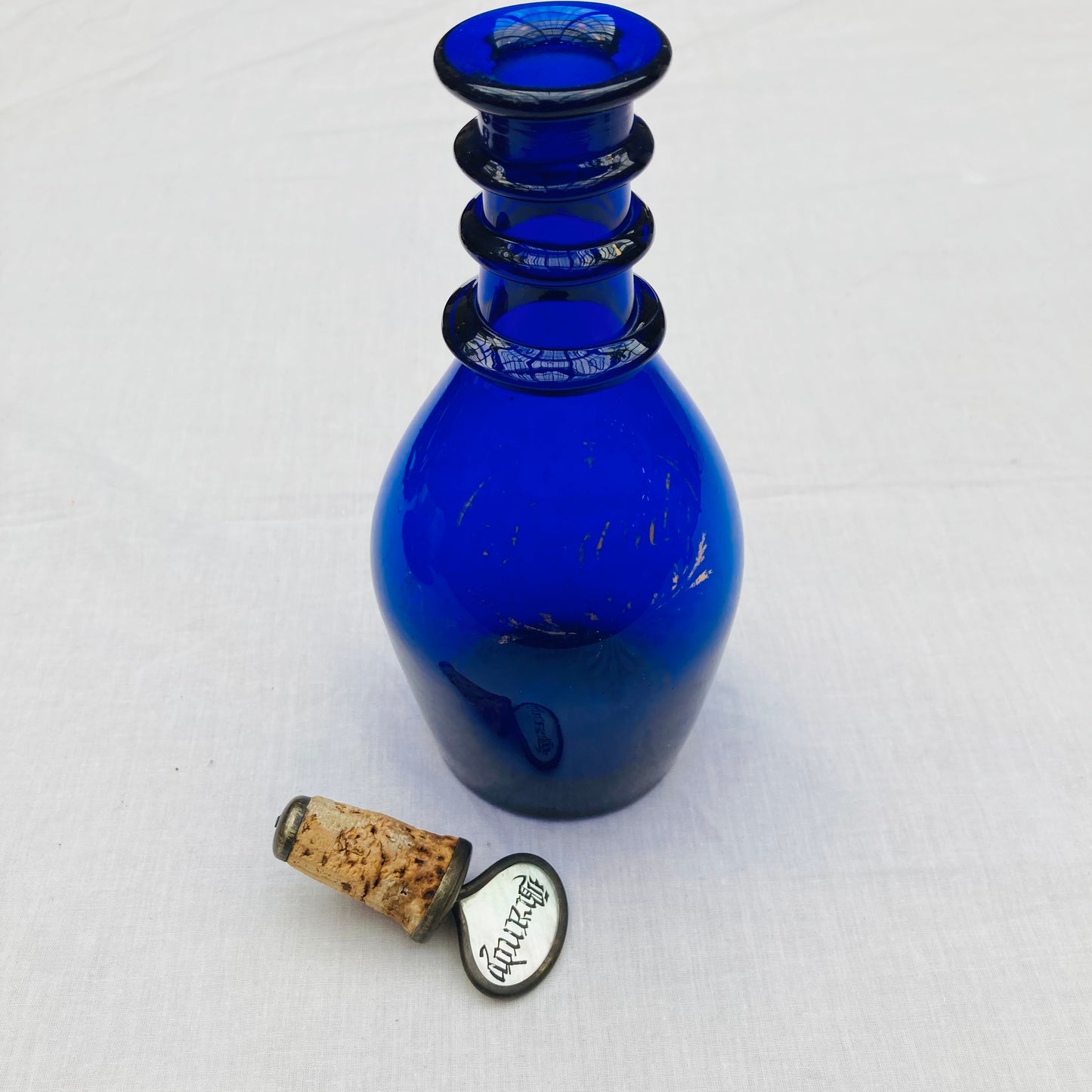 Antique Blue Brandy Decanter | Antique Blue Glass