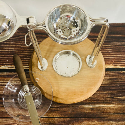 The Duchess Tyler - Antique Silver and Wooden Lemon Juicer