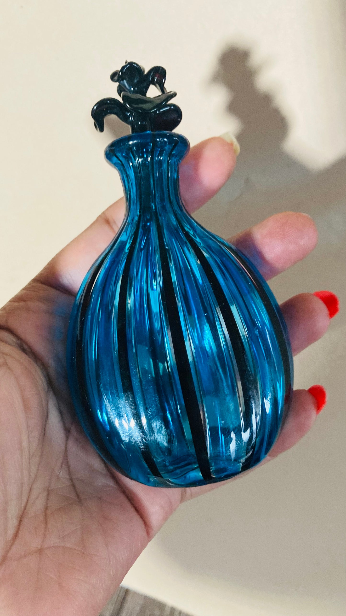 Venetian Glass Scent Bottle in Candy Cane Stripe