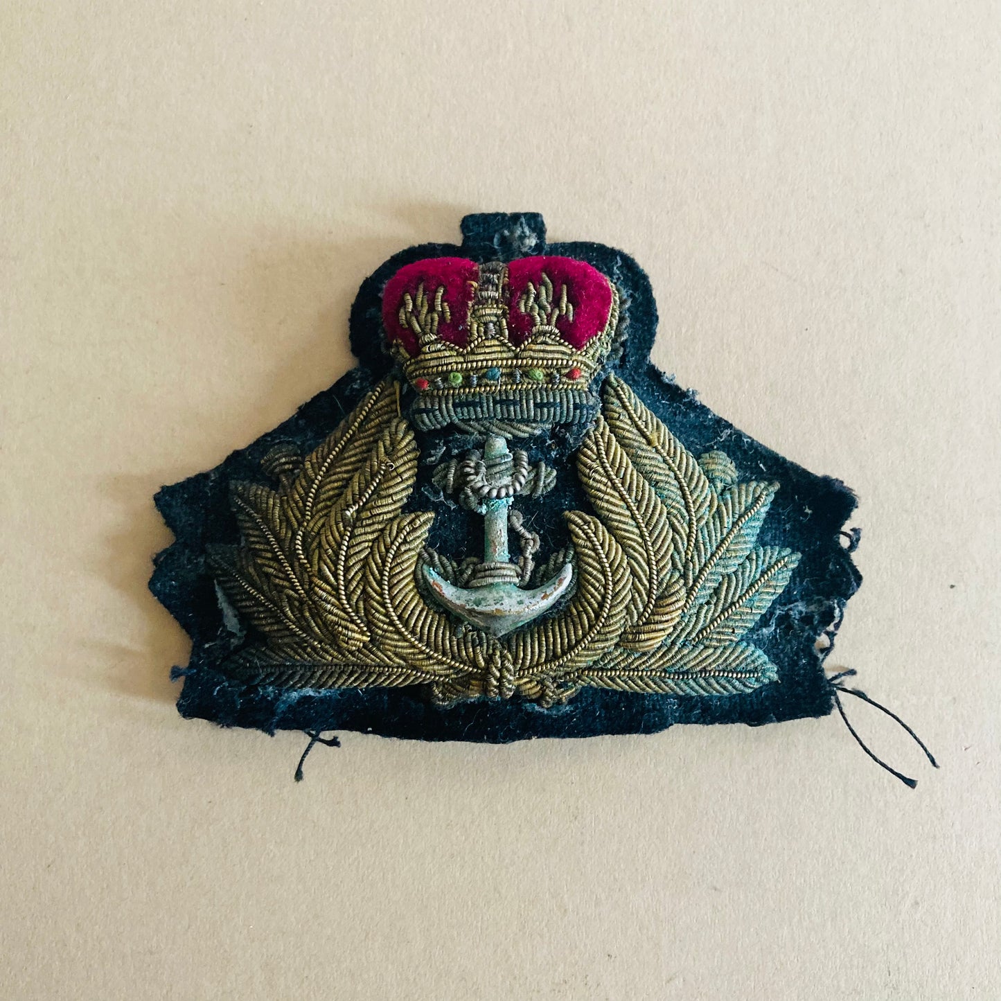 Vintage Royal Navy Military Textiles Officer Badge