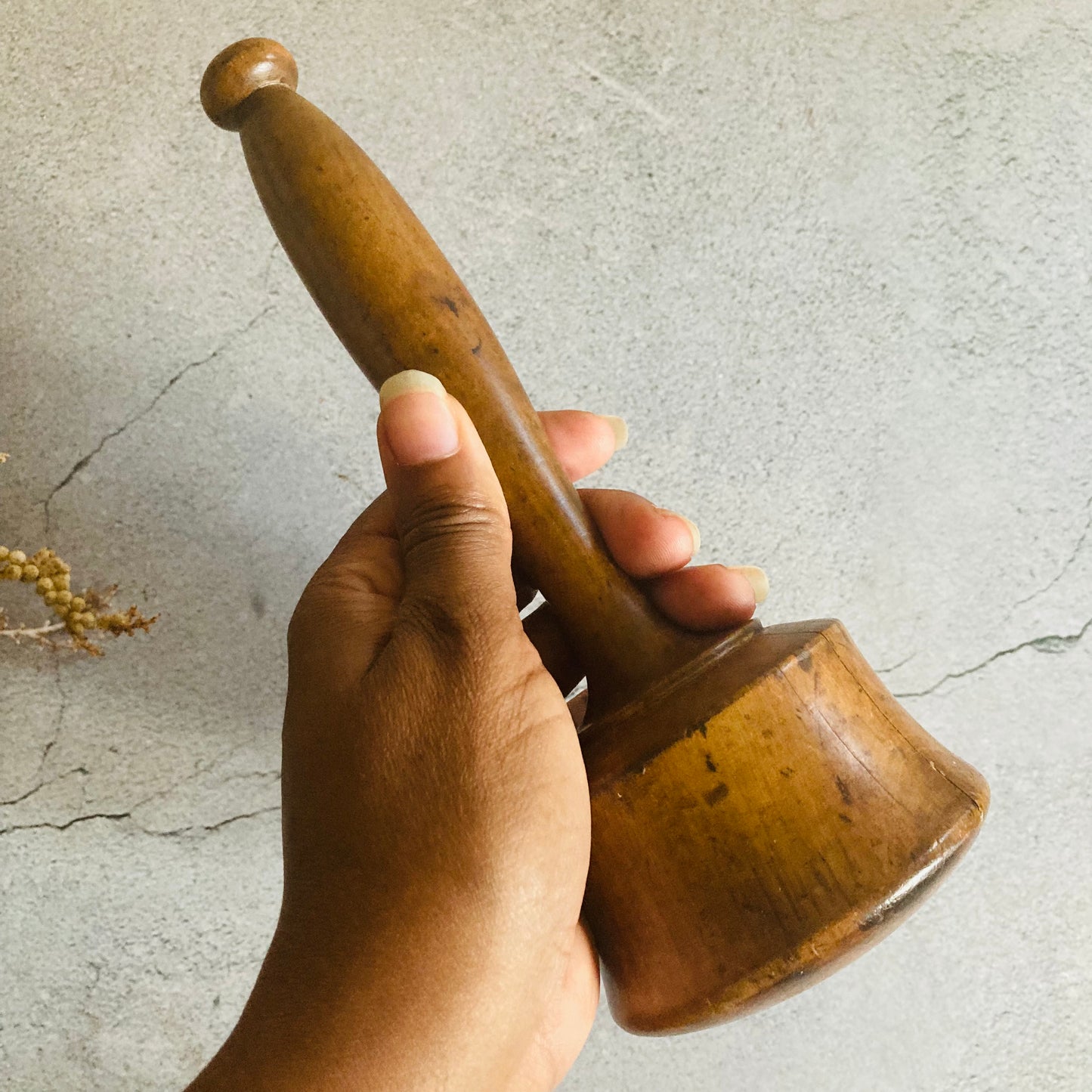 Georgian Treen Wooden Potato Masher | Country Farmhouse Kitchen Decor