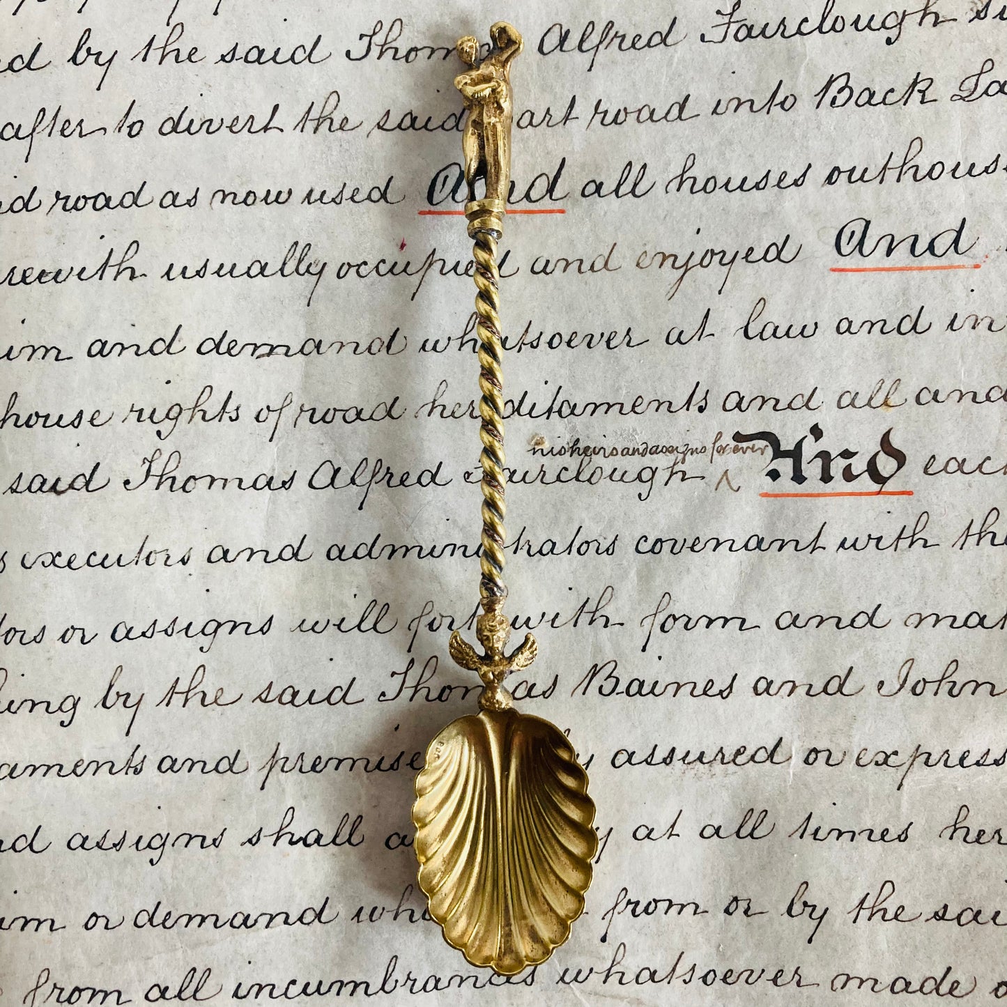 Italian Silver Gilt Coffee Spoon