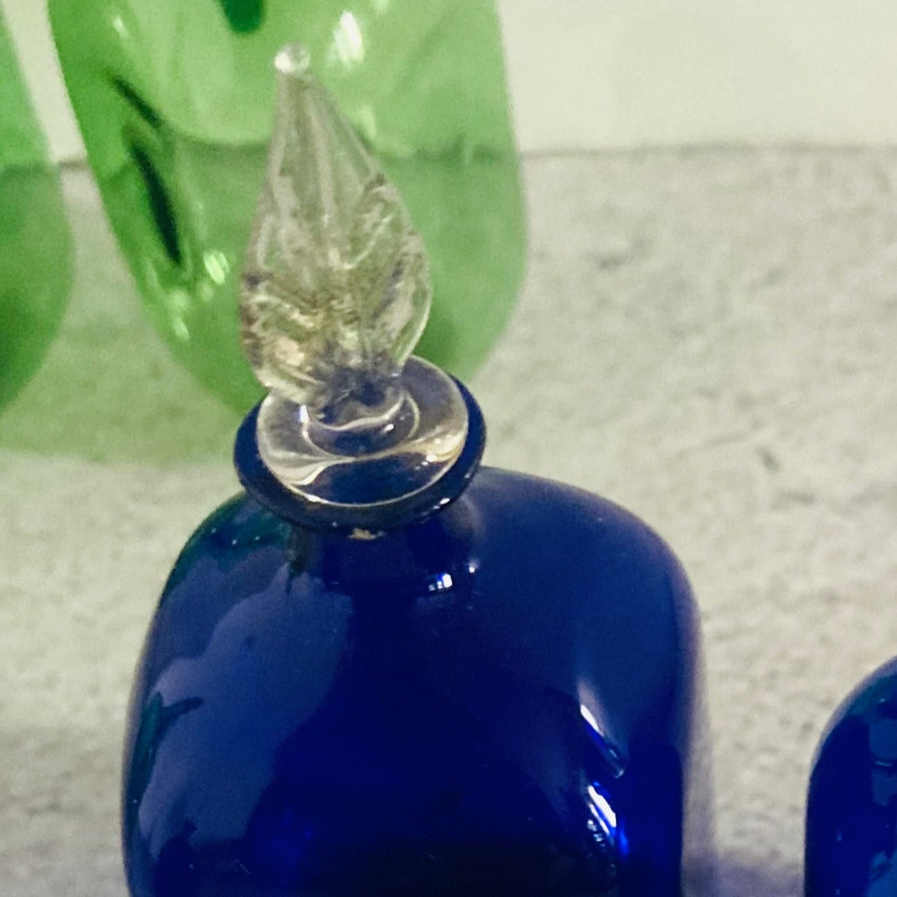 Mid Century Bristol Blue Fine Glass Scent Bottles