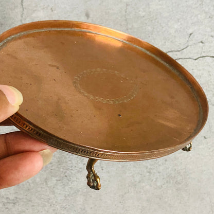 Antique Silver Georgian Old Sheffield Plate Salver Footed Tray Tarnished Patina