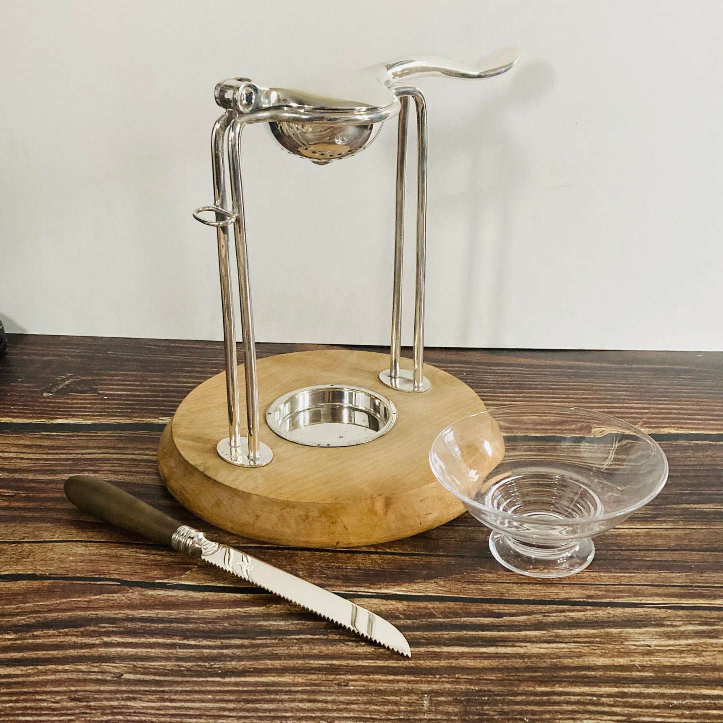 The Duchess Tyler - Antique Silver and Wooden Lemon Juicer