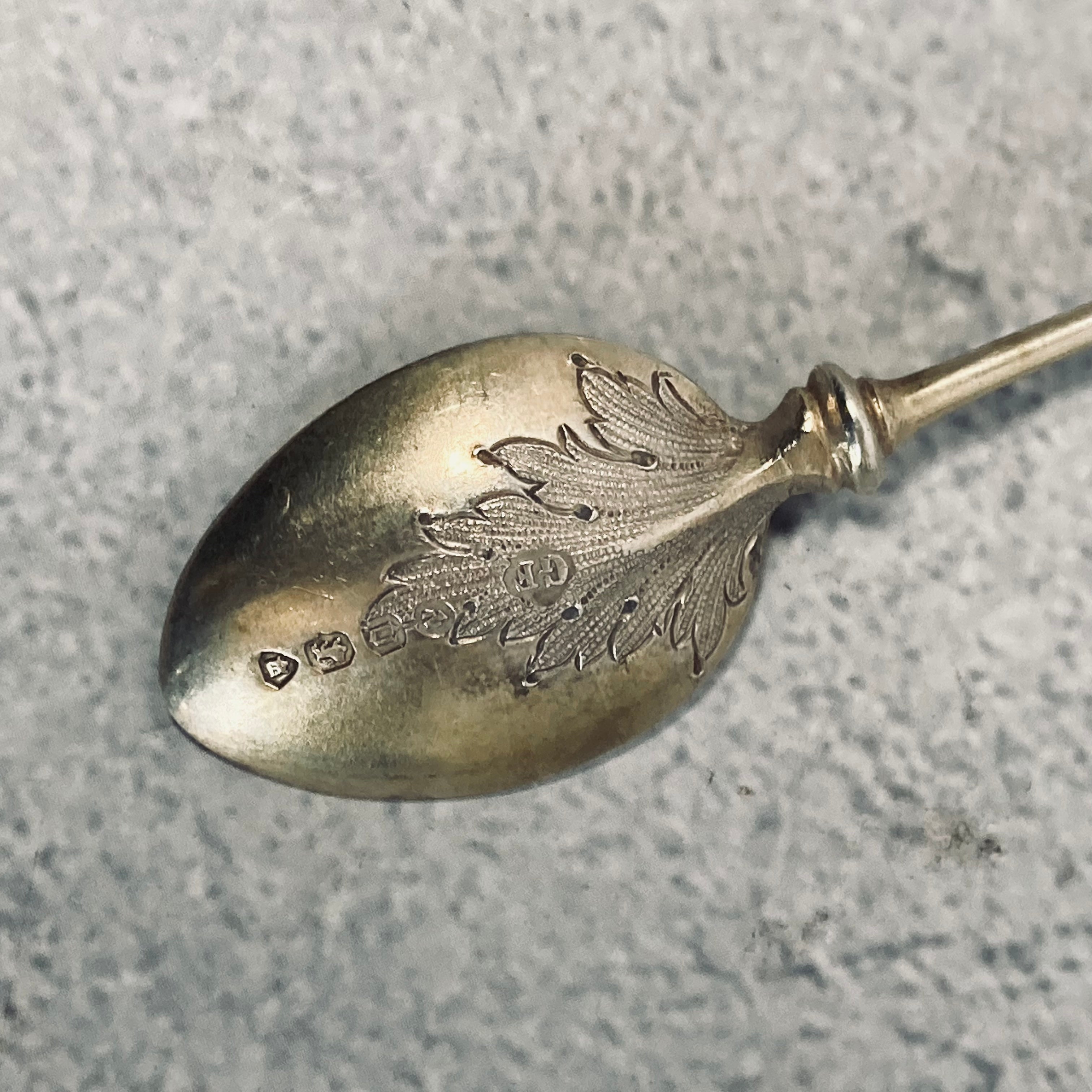Antique Sterling Silver Coffee Spoons Silver Gilt George Fox