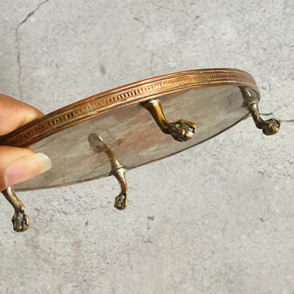 Antique Silver Georgian Old Sheffield Plate Salver Footed Tray Tarnished Patina