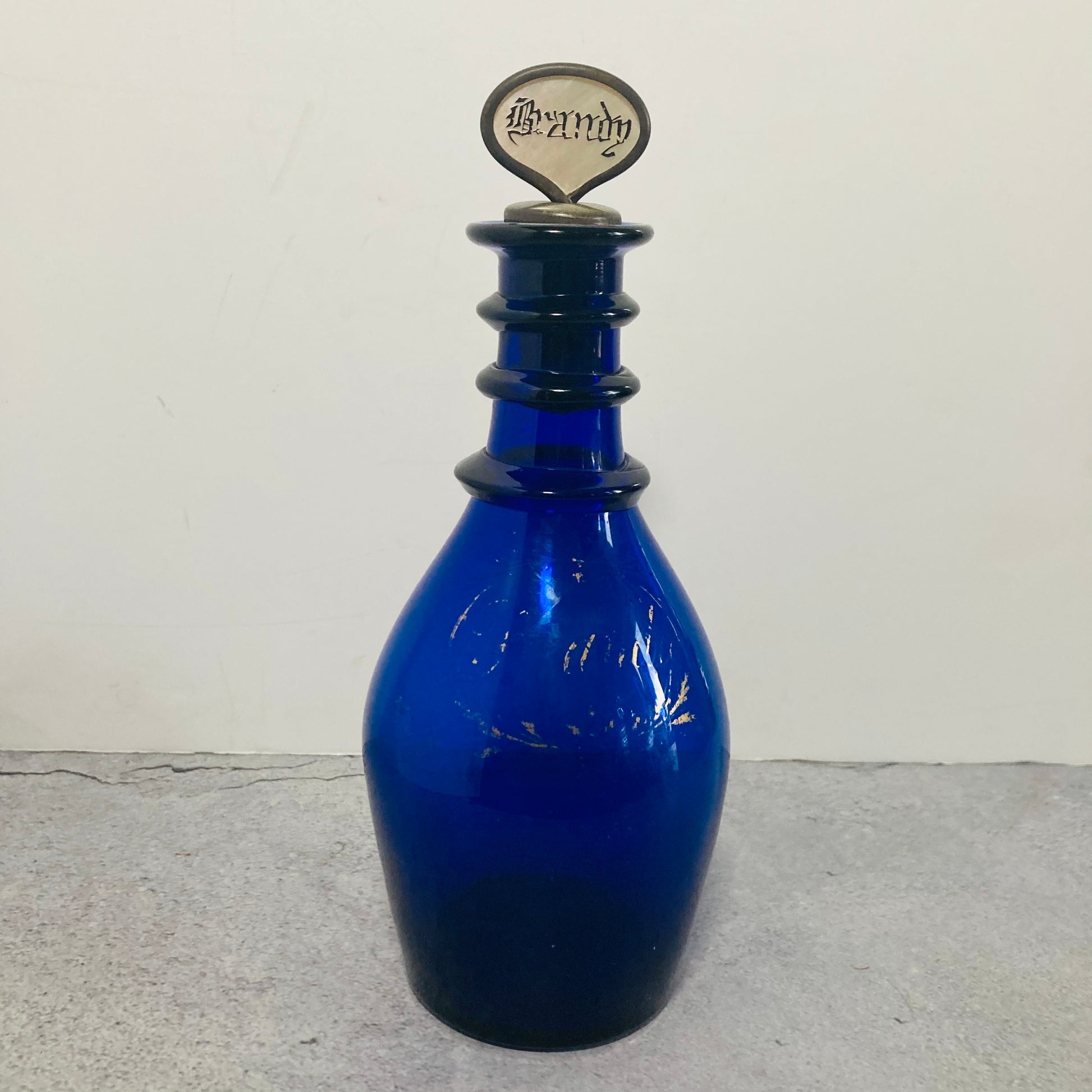 Antique Blue Brandy Decanter | Antique Blue Glass