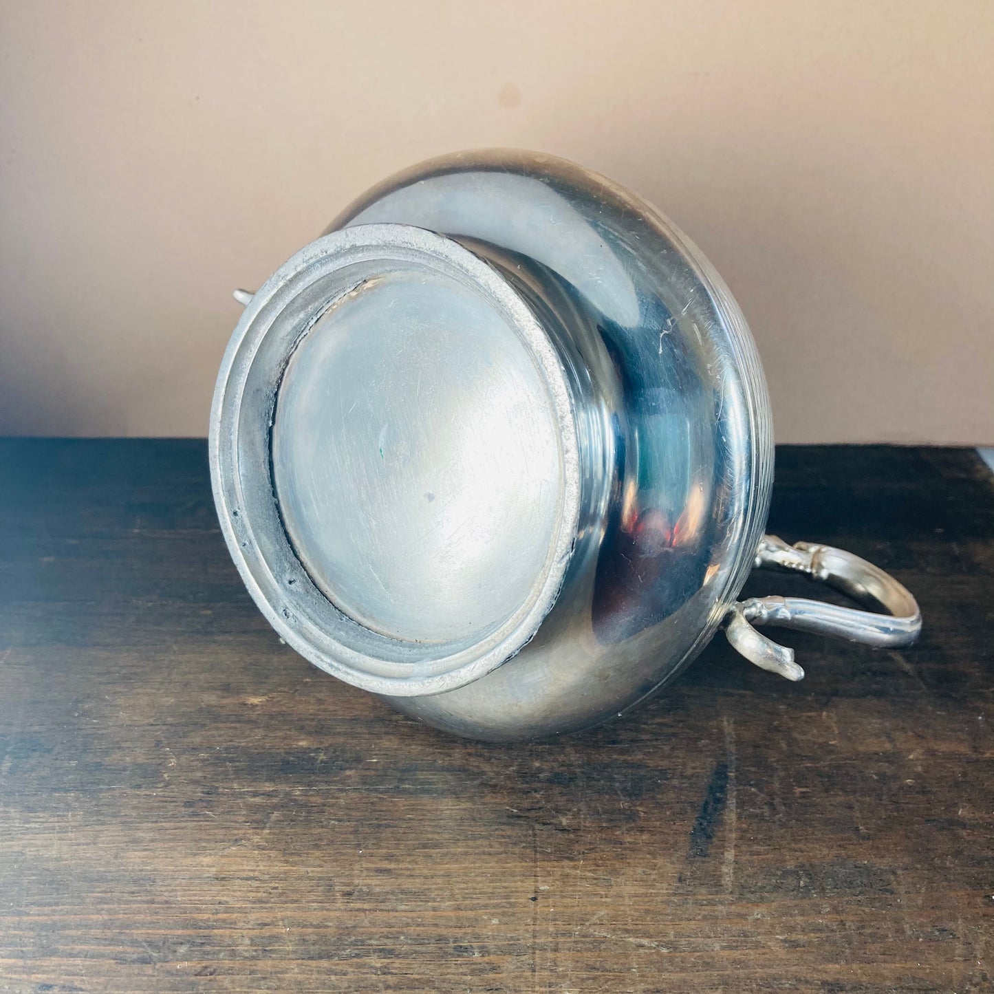Antique Silver Plate Large Engraved Sugar Bowl