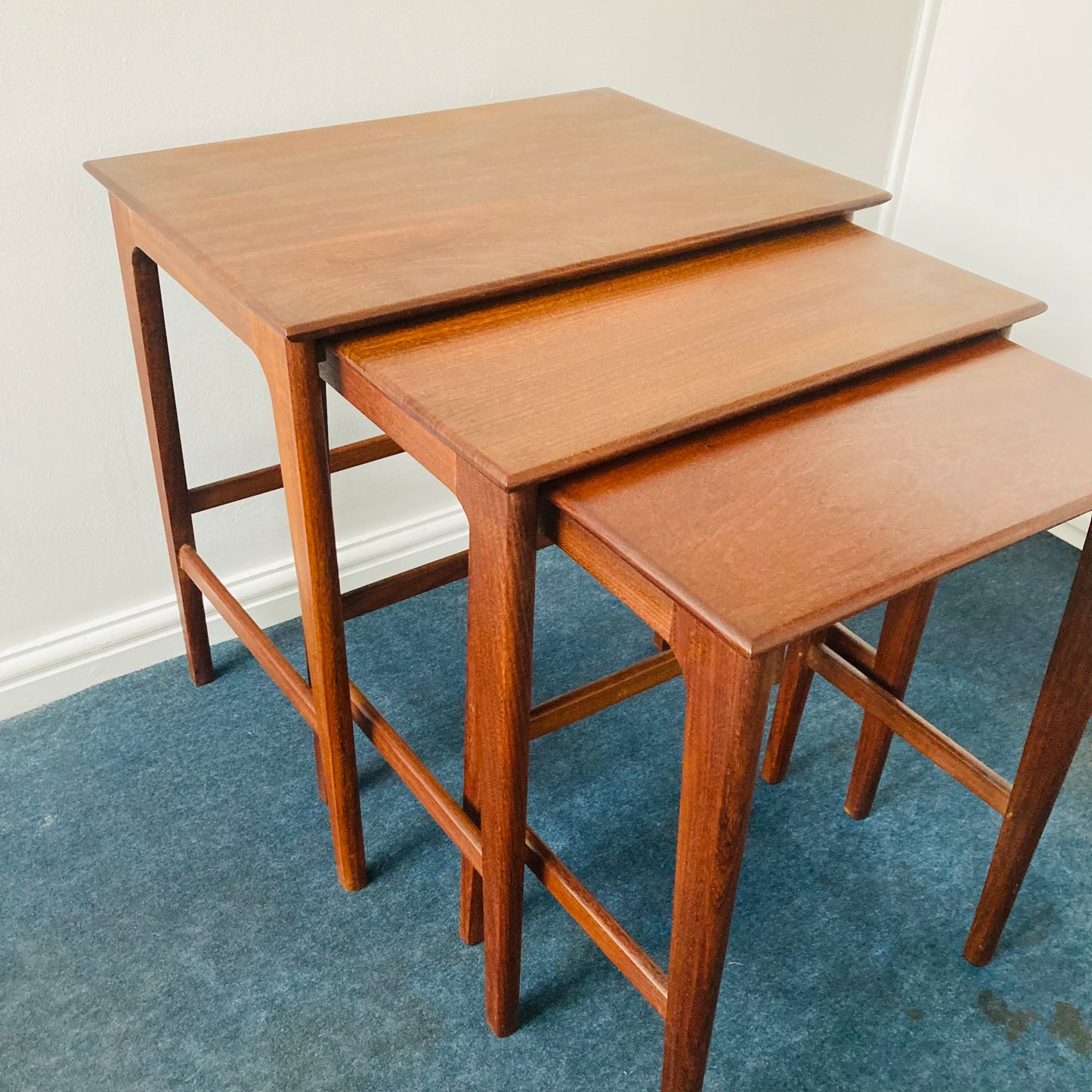 Mid Century Danish Rosewood Nesting Side Tables