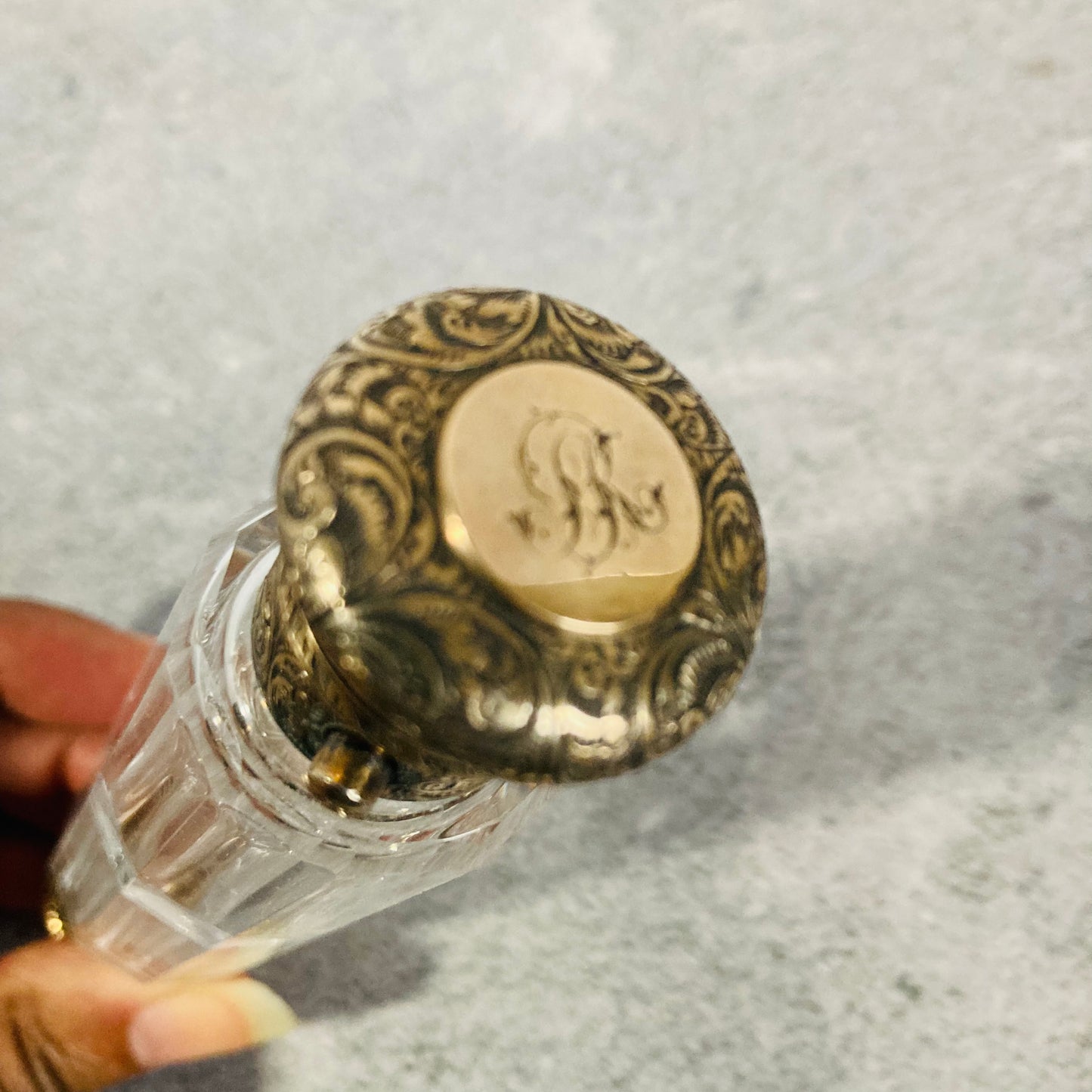 Unusual Antique Silver Gilt Double Ended Scent & Vinaigrette Bottle 