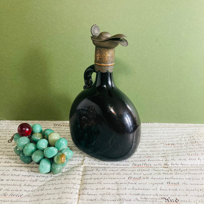 Antique Brown Glass Decanter Flagon