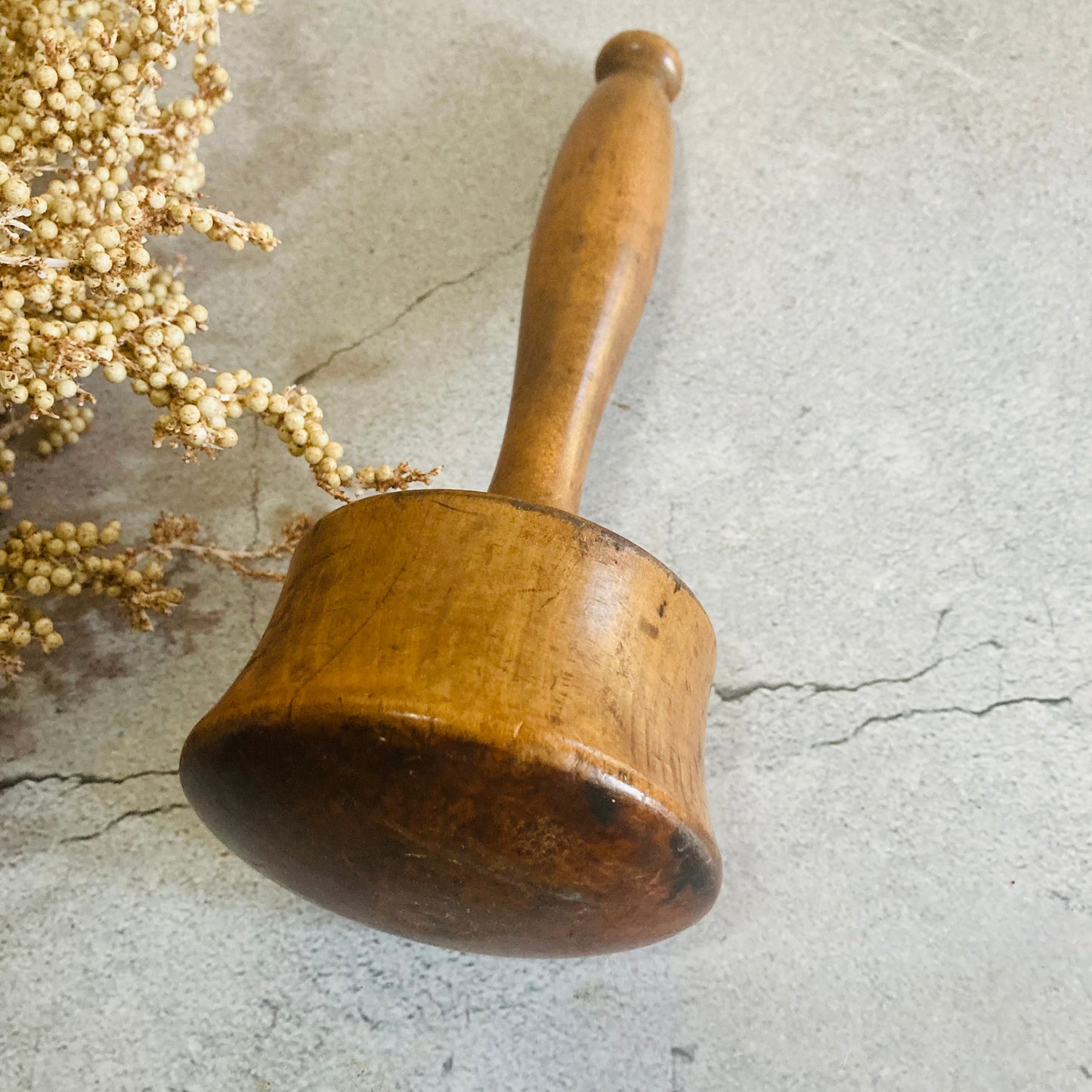 Georgian Treen Wooden Potato Masher | Country Farmhouse Kitchen Decor