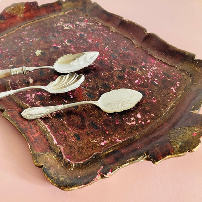 Distressed Antique Florentine Paper Mache Tray
