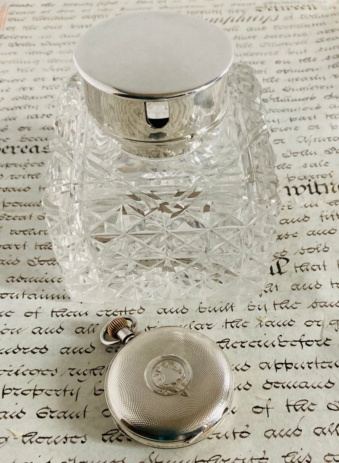 The Mixologist Fletcher - Antique Silver & Glass Inkwell Pocket Watch