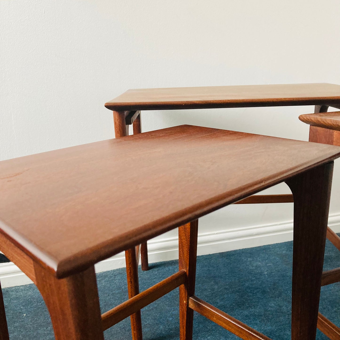 Mid Century Danish Rosewood Nesting Side Tables