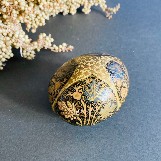 Vintage Paper Mache Kashmir Egg Shape Box