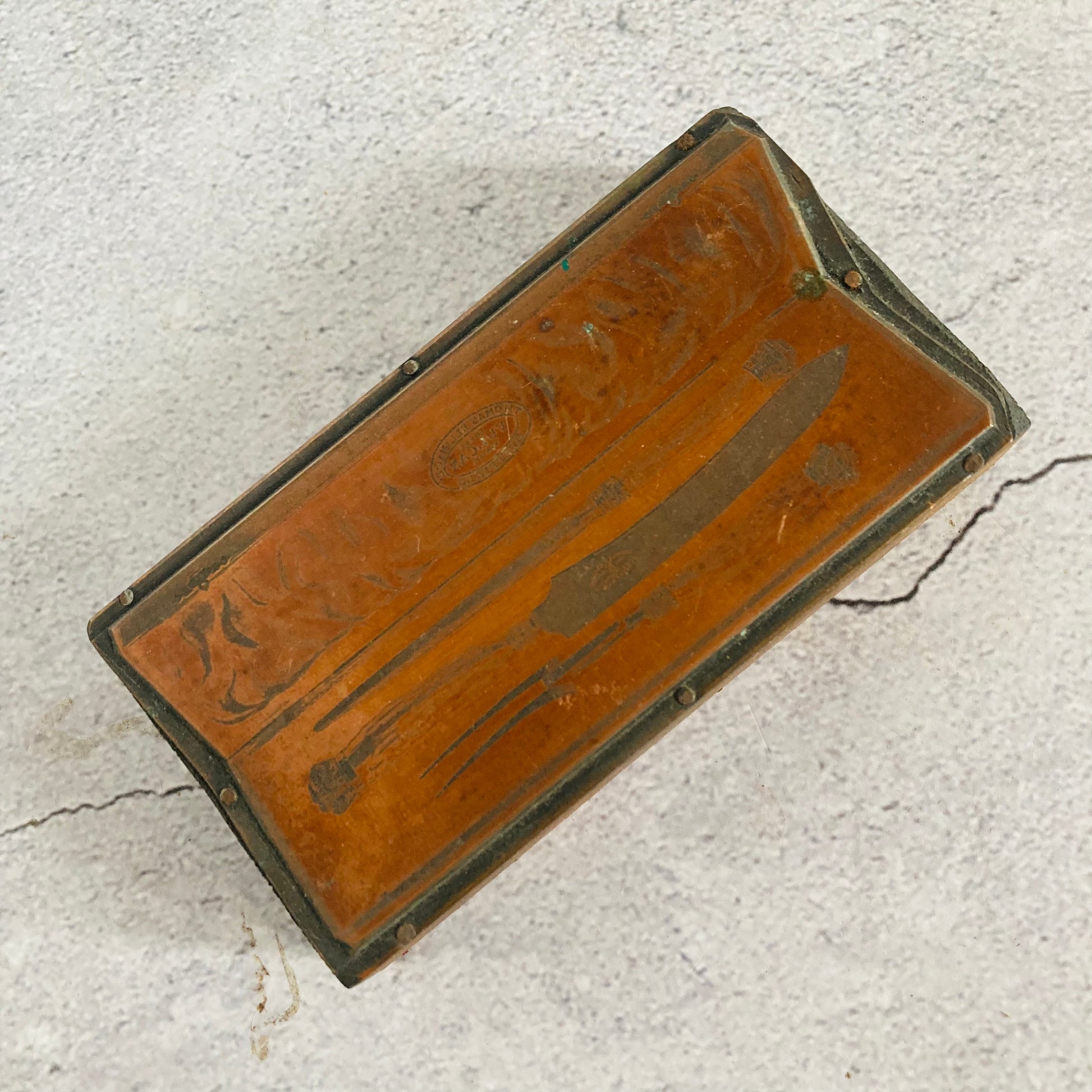 Antique Etched Copper Printing Plate | Antique Cutlery