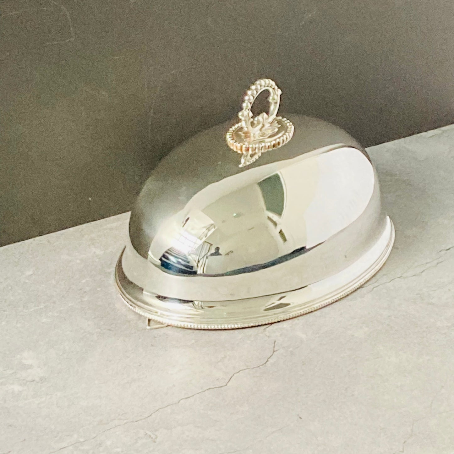 The Director Dennis - Antique Silver Food Cloche