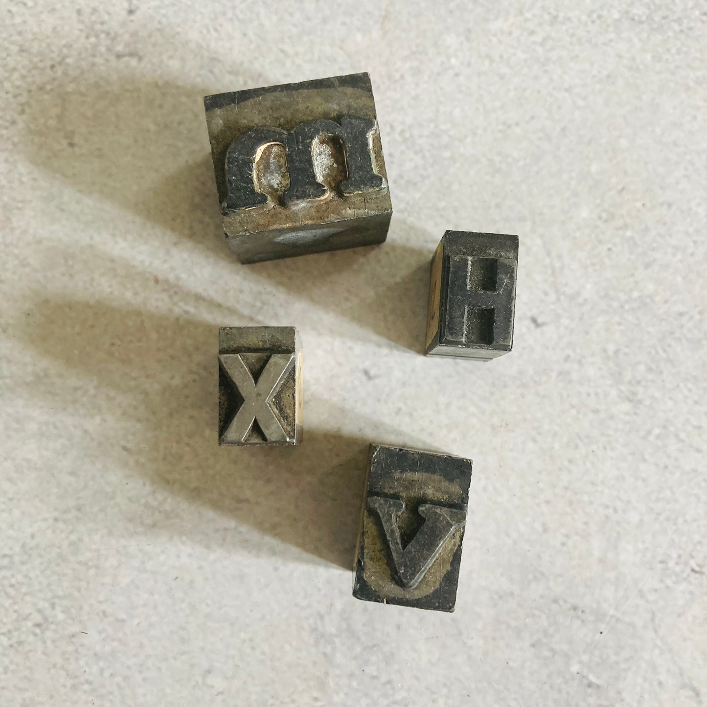 Vintage Printing Typeset Letter Blocks