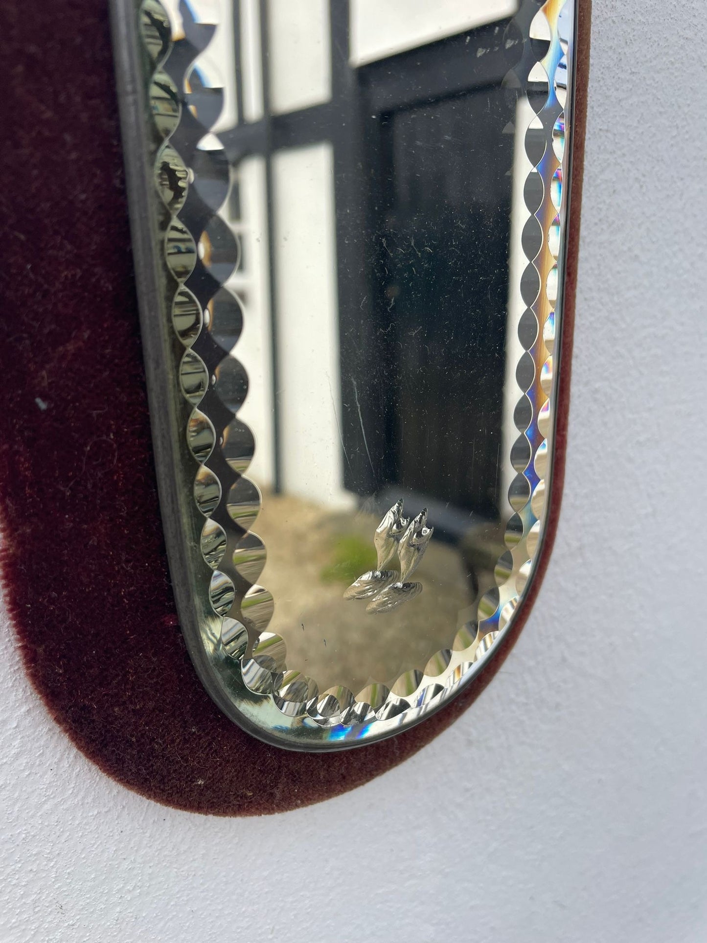 Victorian Sorcerers Mirror Velvet Trimmed | Display Mirror Plateau