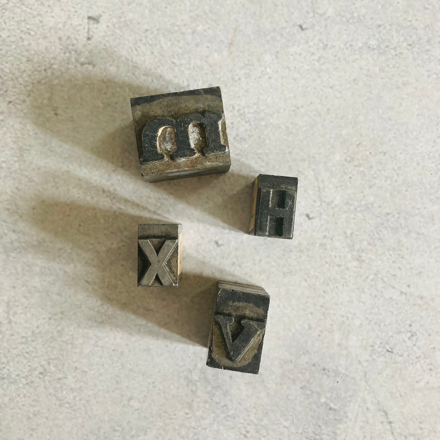 Vintage Printing Typeset Letter Blocks