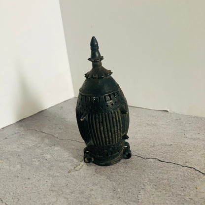 Antique Indian Bronze Sculpture Betel Nut Box Container