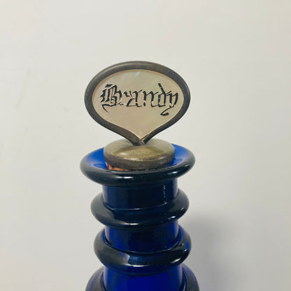 Antique Blue Brandy Decanter | Antique Blue Glass