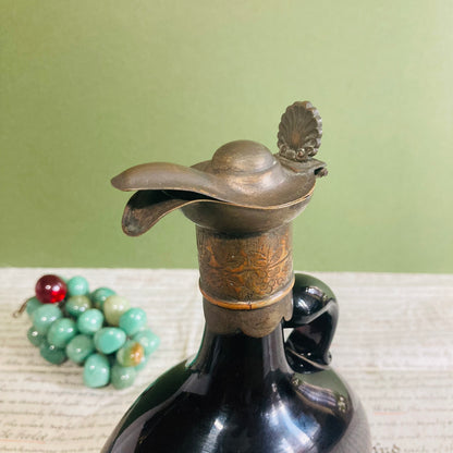 Antique Brown Glass Decanter Flagon