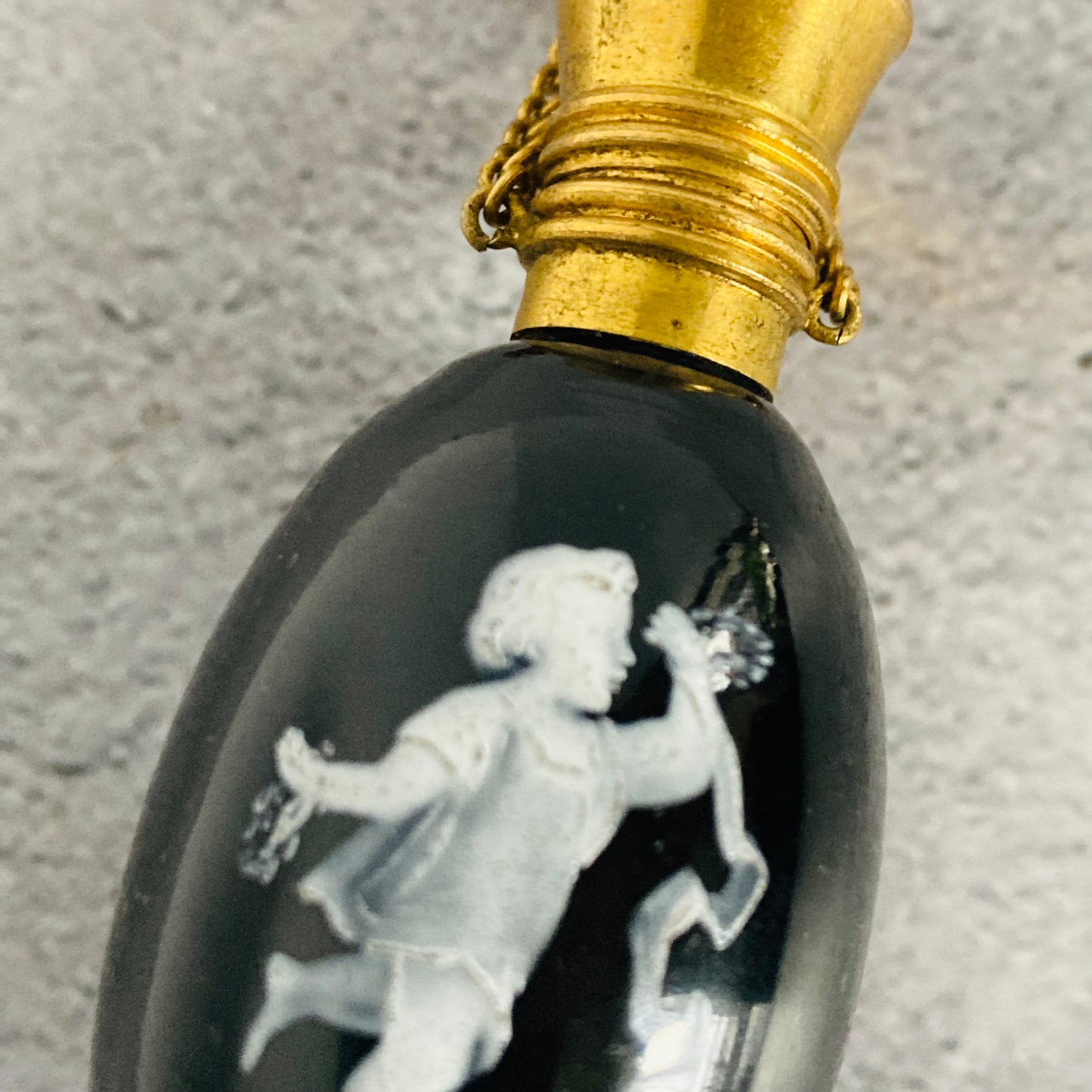 The Artist Donald - Antique Black Glass Scent Bottle