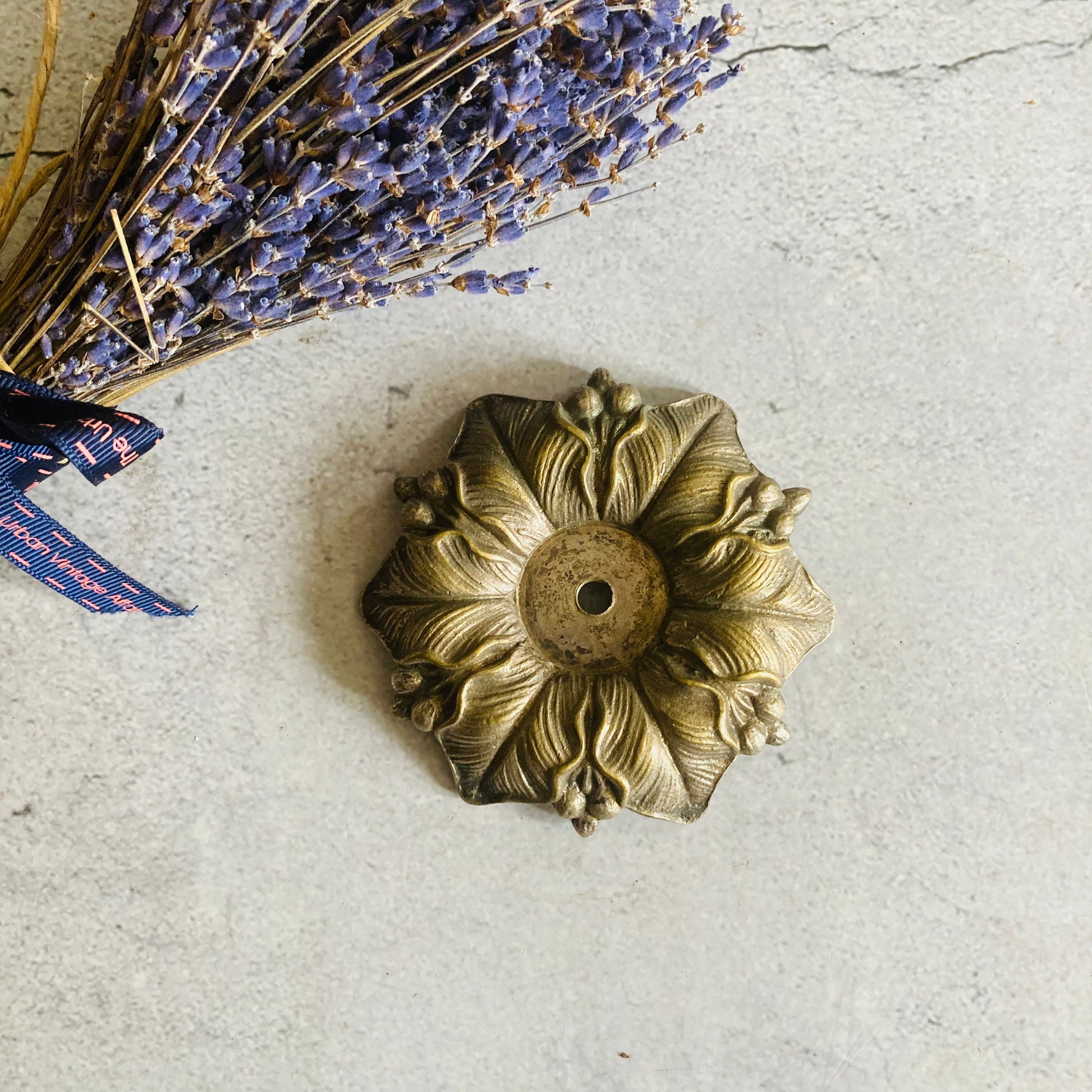 Decorative Rosette Backplate / Brass Architectural Salvage