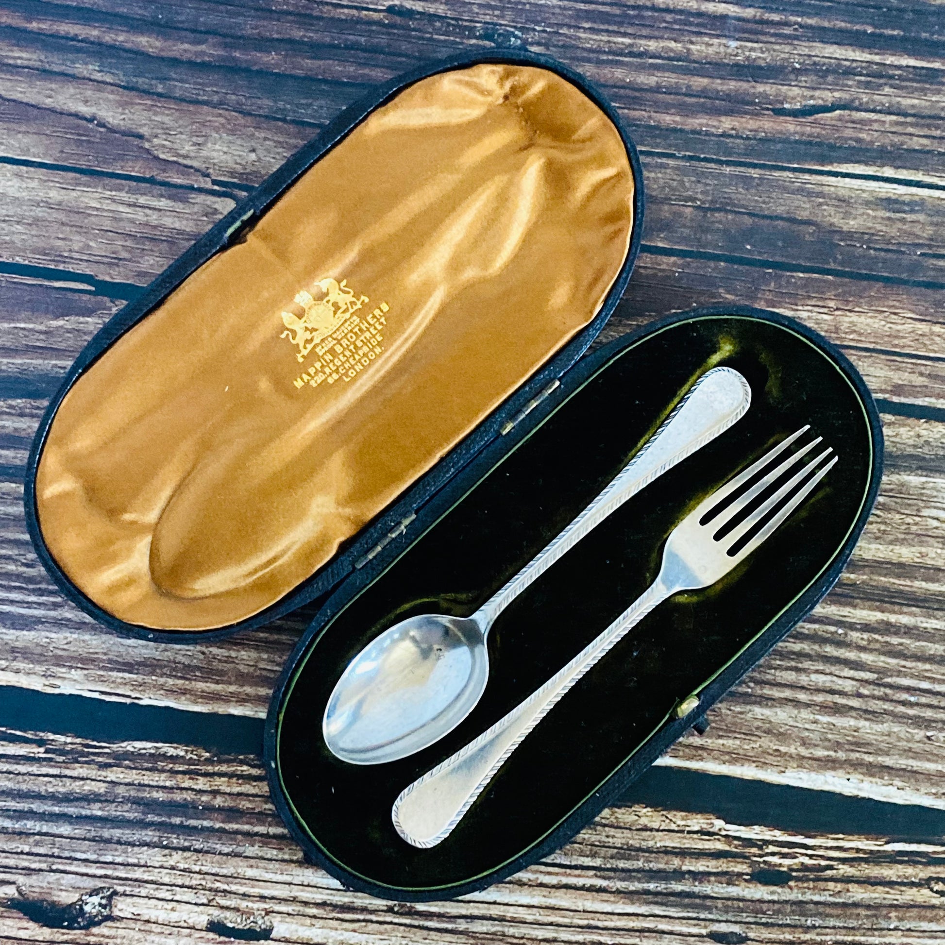 Vintage Silver Infant Spoon and Fork Cutlery Set | Christening Cutlery
