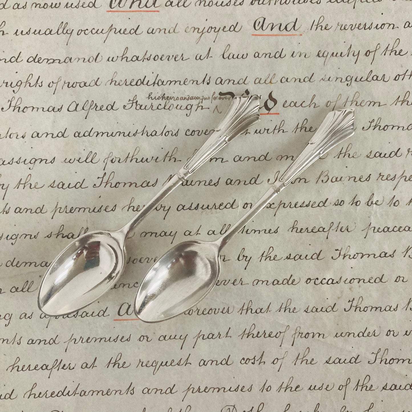 Antique Silver Teaspoon / Coffee Spoon in Albany Pattern