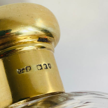 Antique Silver Topped Etched Glass Scent Bottle | 1912 London