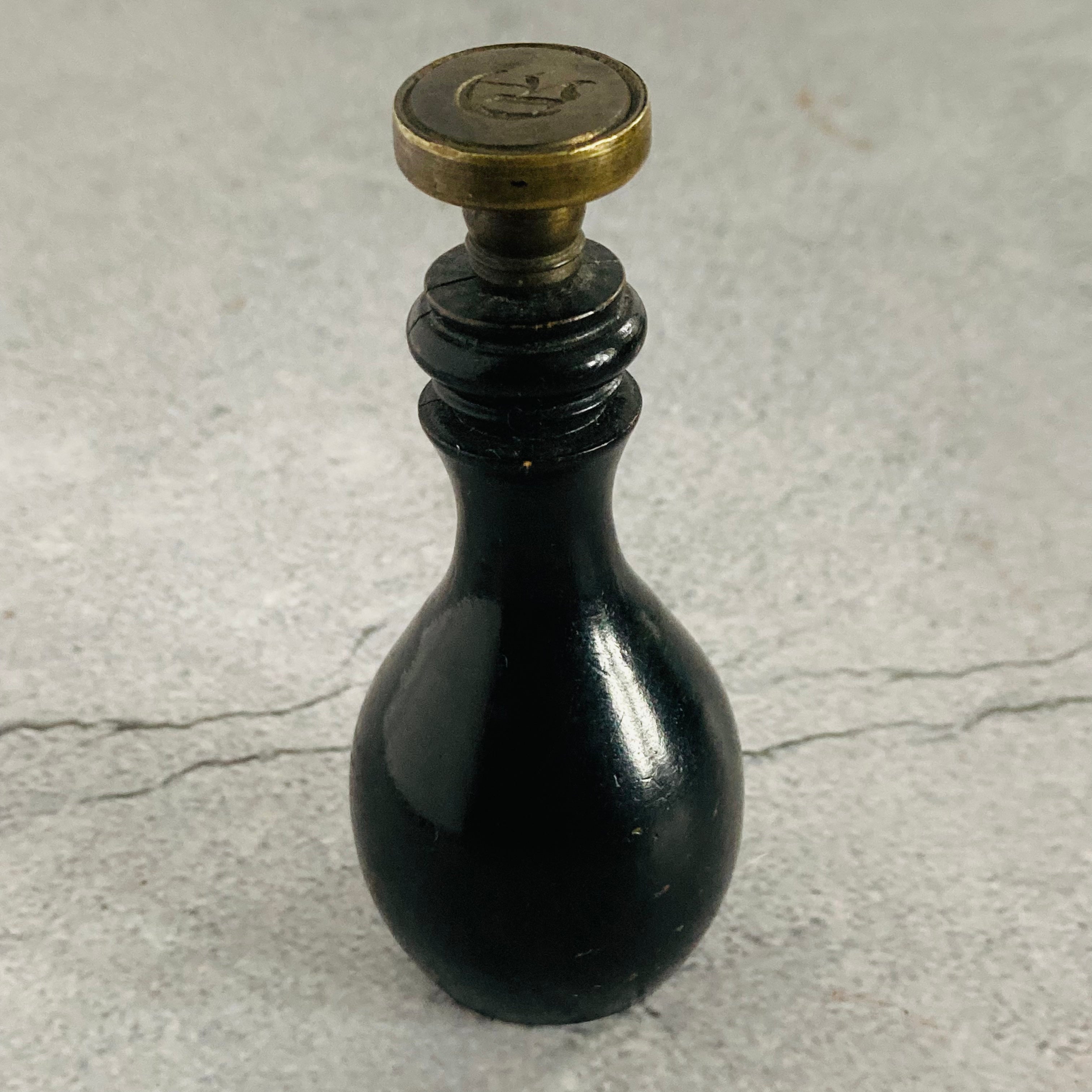 Antique Ebony Treen Wax Seal Stamp The Urban Vintage Affair