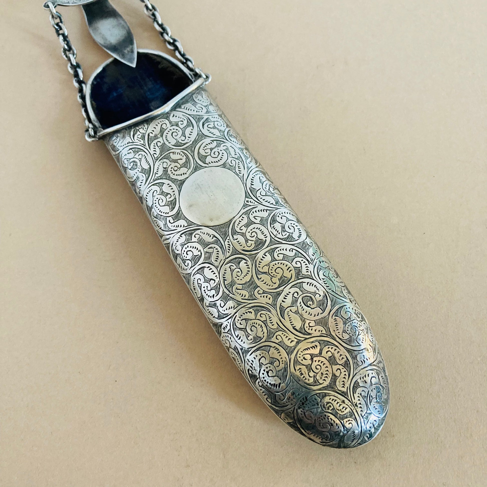 Antique Sterling Silver Chatelaine Spectacles Case | Beautiful Engraving London 1902