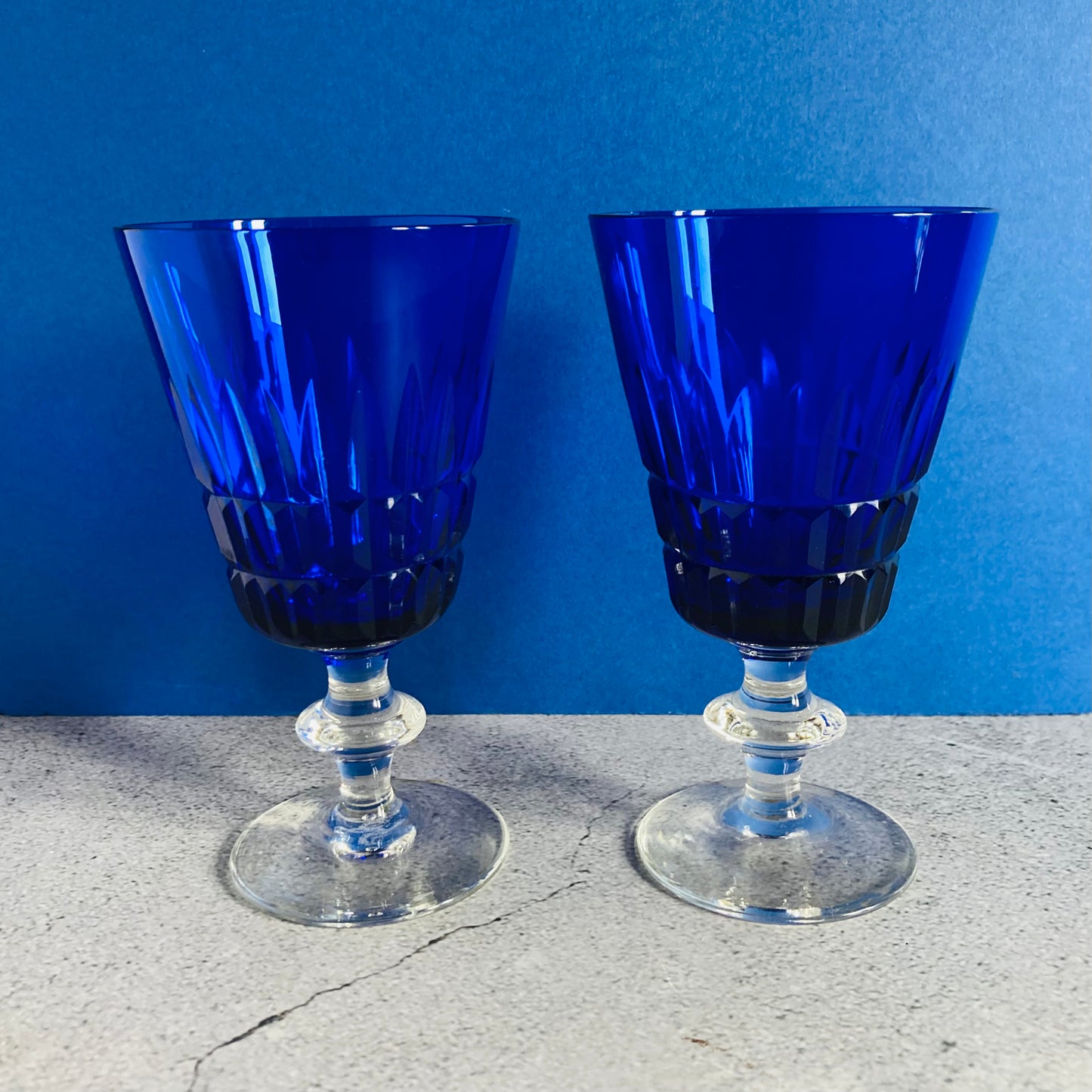 Vintage Cobalt Blue Vintage Wine | Cocktail Glasses