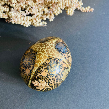 Vintage Paper Mache Kashmir Egg Shape Box