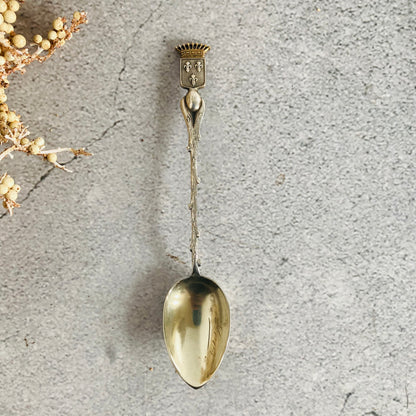 Vintage French Coffee Spoon with Created Crown Design 