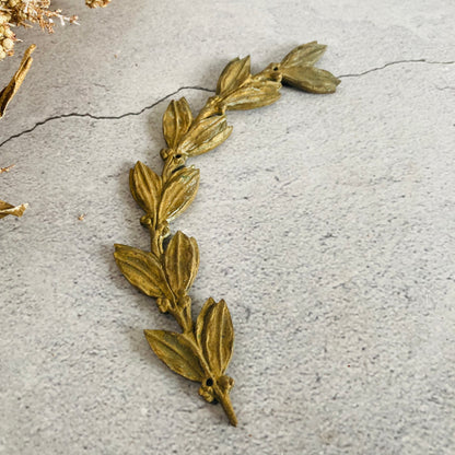 Antique Decorative Laurel Brass Plaque