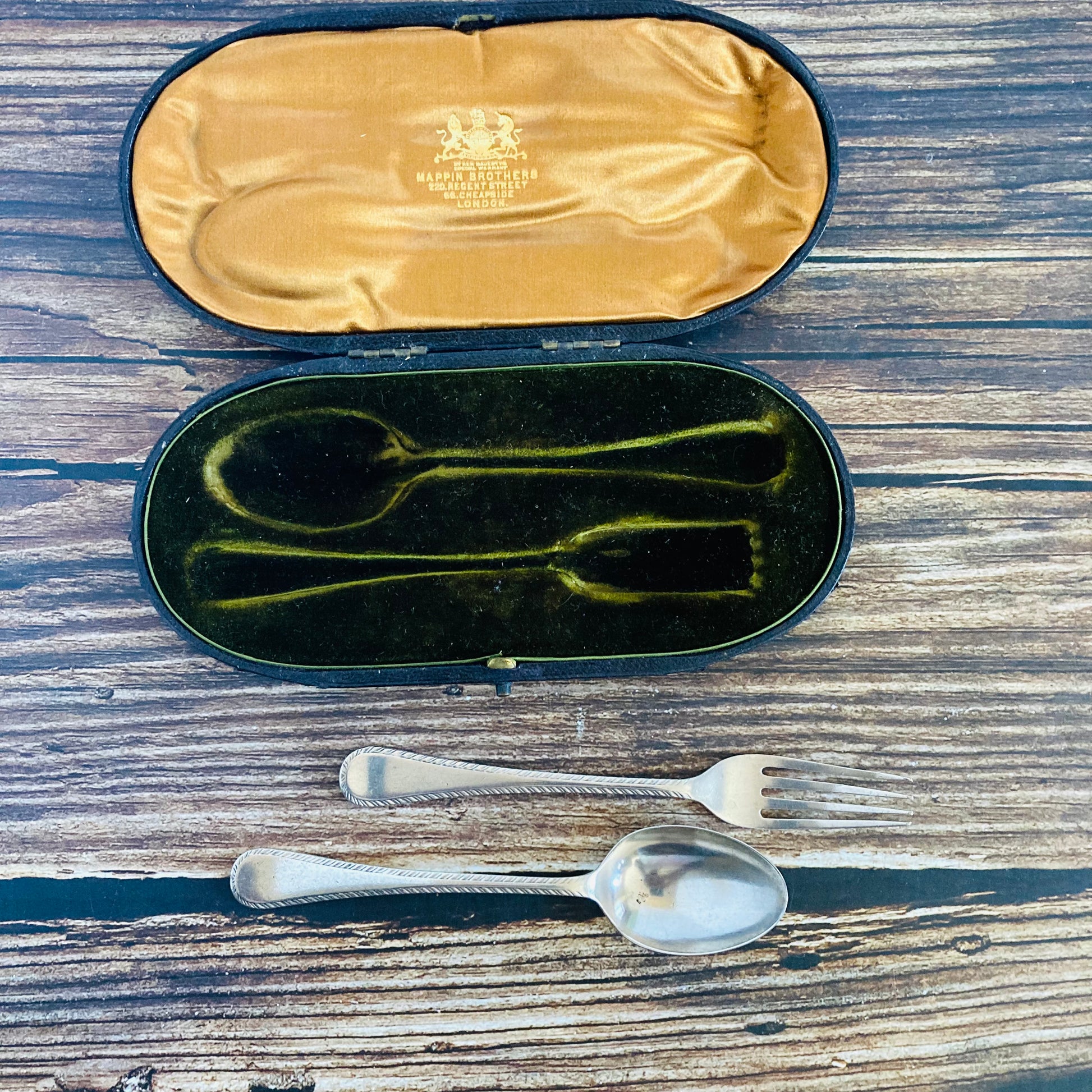 Vintage Silver Infant Spoon and Fork Cutlery Set | Christening Cutlery