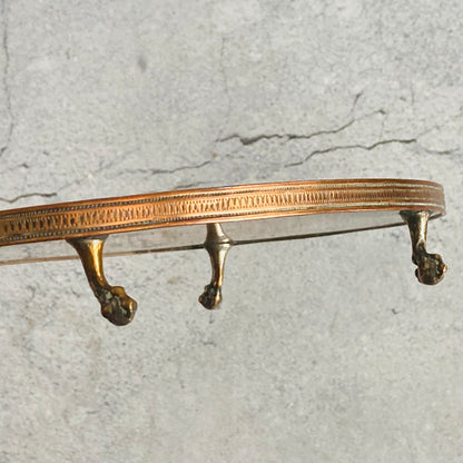 Antique Silver Georgian Old Sheffield Plate Salver Footed Tray Tarnished Patina