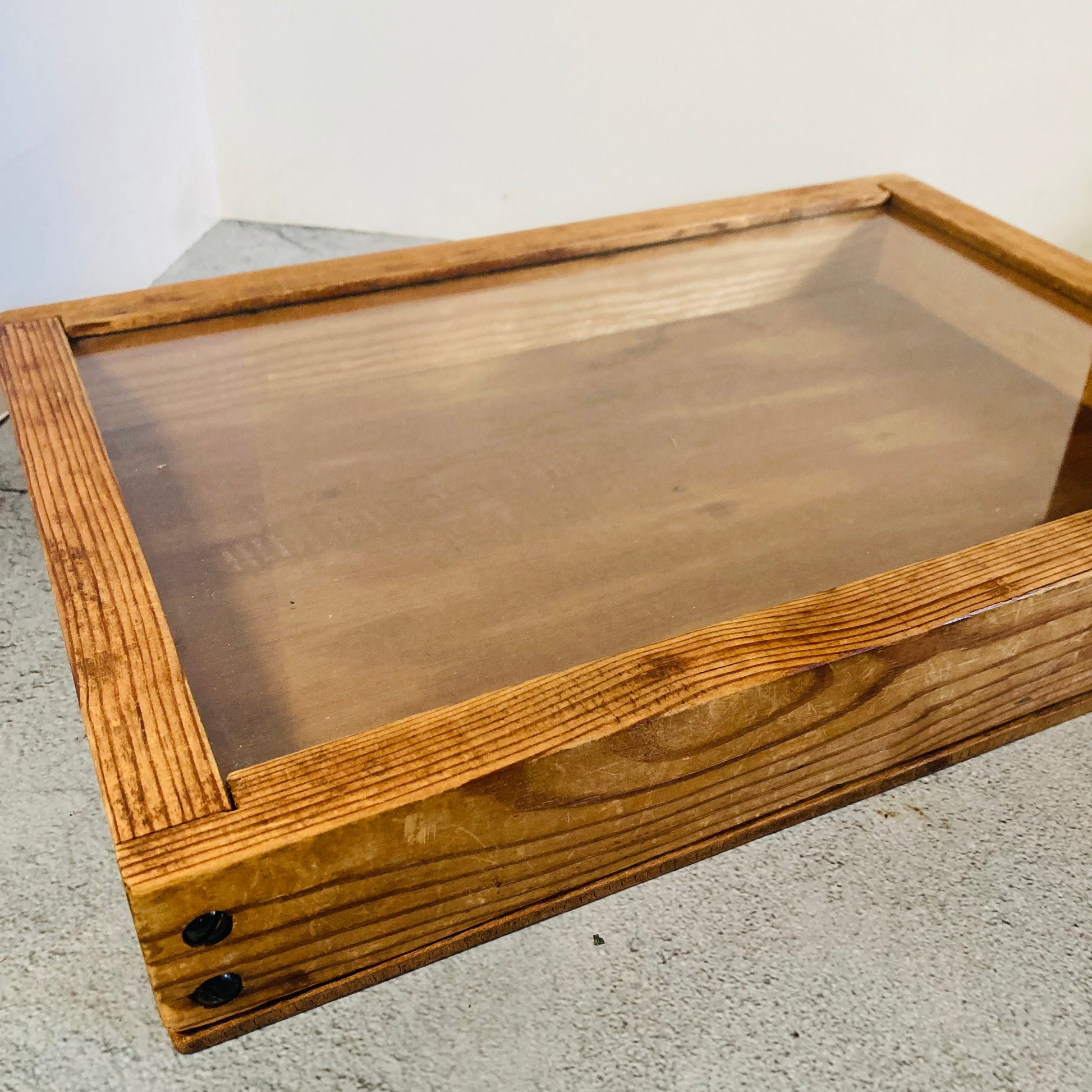 Vintage Wooden and Glass Shadow Display Box Frame