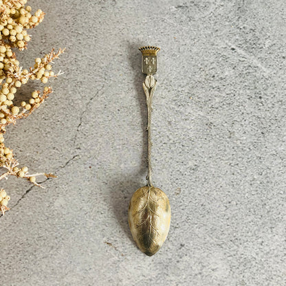 Vintage French Coffee Spoon with Created Crown Design 