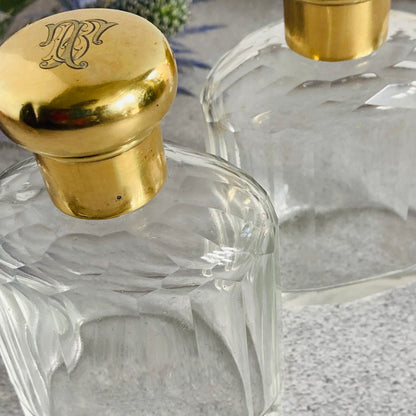 Antique Silver Topped Etched Glass Scent Bottle | 1912 London