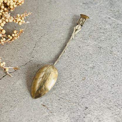 Vintage French Coffee Spoon with Created Crown Design 