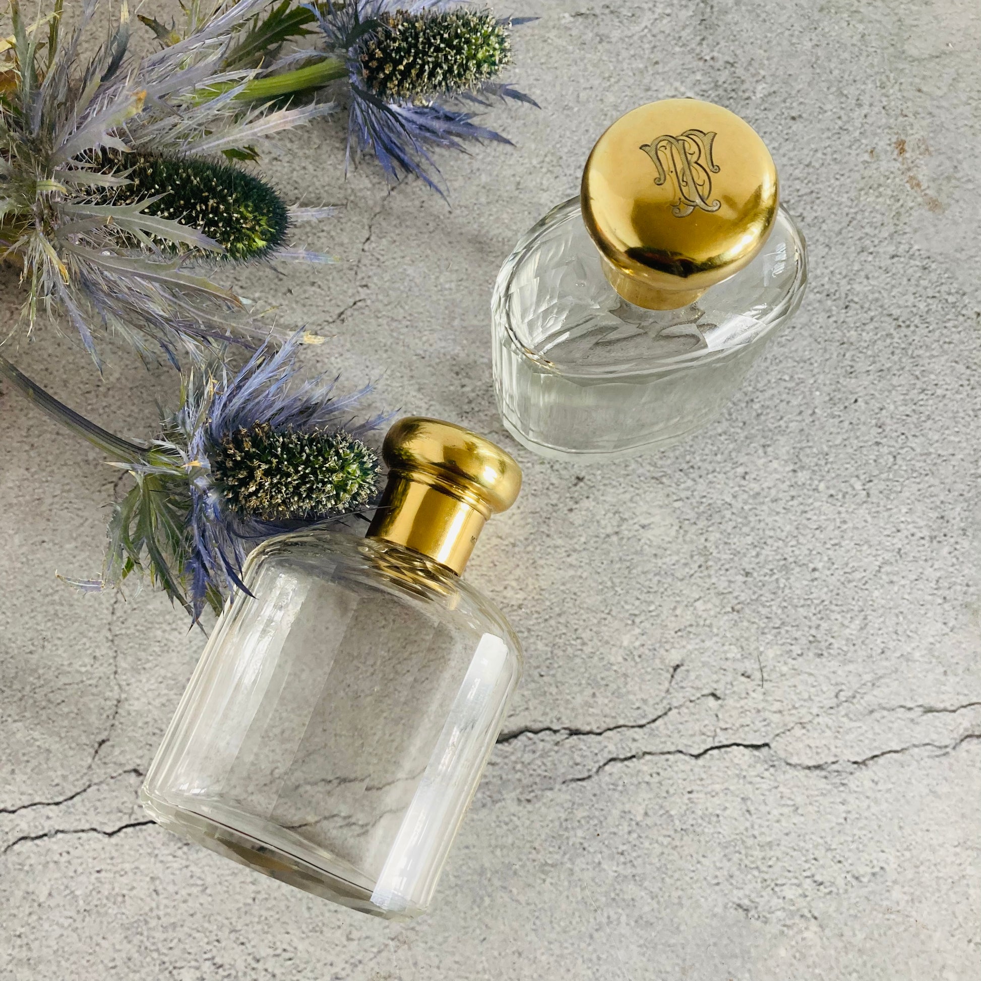 Antique Silver Topped Etched Glass Scent Bottle | 1912 London