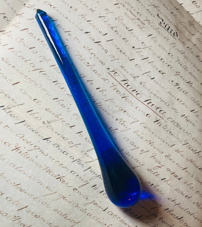 Antique Cobalt Blue Glass Sugar Crusher | Cocktail Muddler | The Urban Vintage Affair